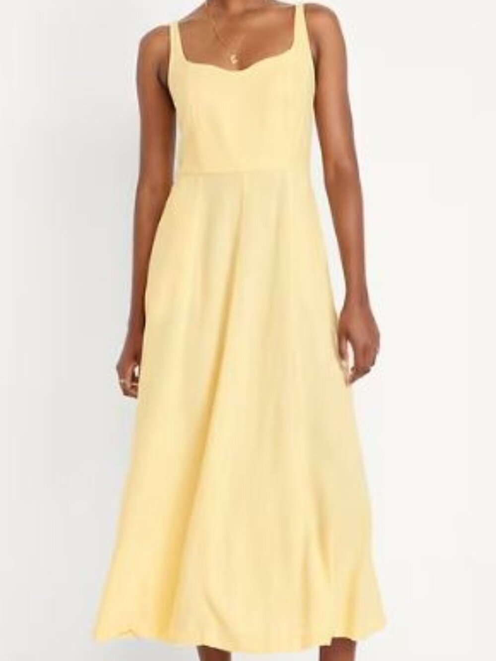NWT Old Navy Fit and Flare Yellow Summer Dress Size L Tall